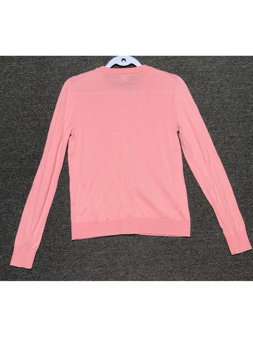 J. Crew Caryn Cardigan S Pink Cotton Stretch Soft Neutral Office Casual Preppy - Picture 2 of 7